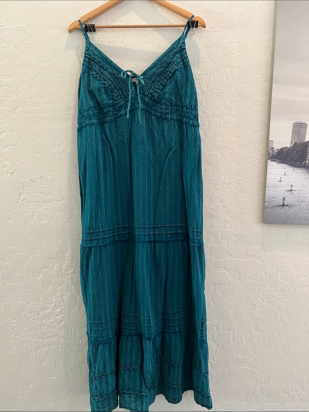 Z Supply Teal Maxi Sundress with Spaghetti Straps